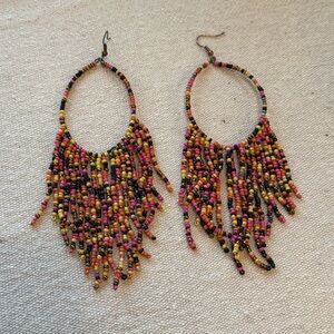 beaded statement earrings colorful